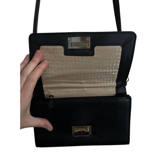 Kate Spade Black Pebbled Leather Crossbody Bag or Clutch - Picture 6 of 13